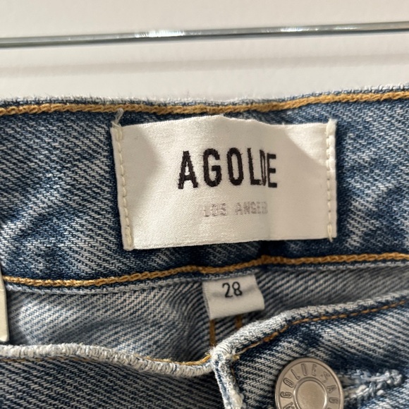 Agolde Light Blue Straight Leg Jeans - Picture 6 of 12
